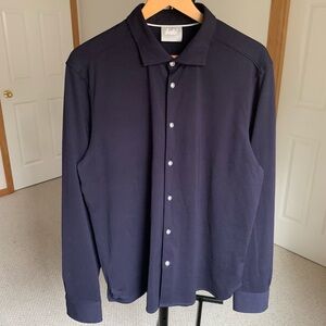 Buki Seattle Button Front Shirt Navy Blue Men’s Large